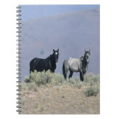 砂漠3の野生のムスタングの馬 ノートブック (正面)