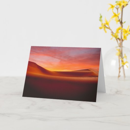 砂漠 |の転が砂漠の風景 カード (黄色い花)