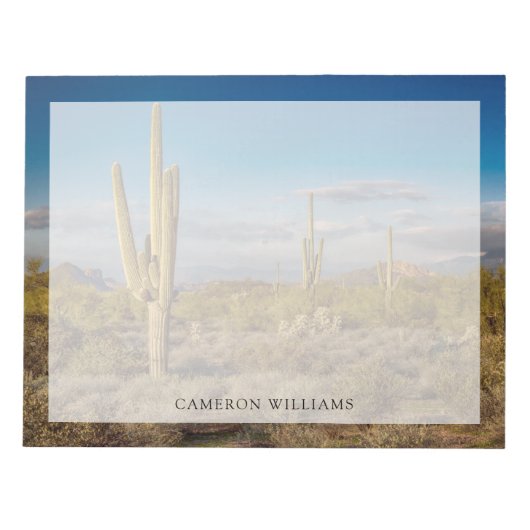 砂漠 |アリゾナ州，迷信山脈 ノートパッド (正面)