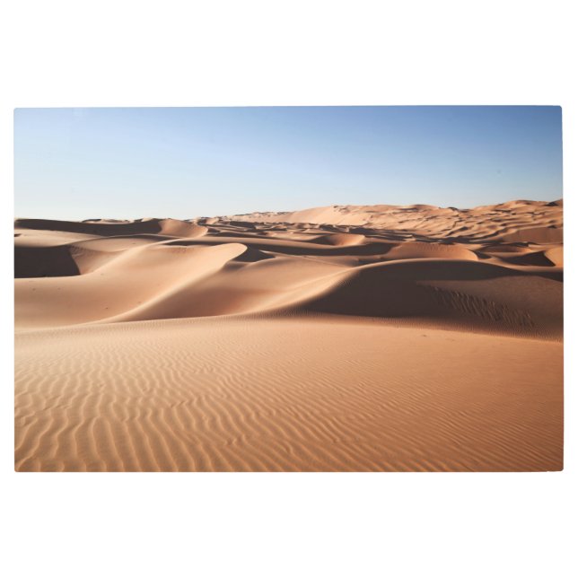 砂漠 |ア統一されたアラブ首長国連邦の砂丘 メタルプリント (正面)