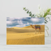 砂漠 |タールデザートラジャスターンインディアラクメル サンキューカード (スタンド正面)