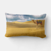 砂漠 |タールデザートラジャスターンインディアラクメル ランバークッション (裏面)