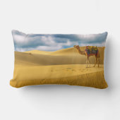 砂漠 |タールデザートラジャスターンインディアラクメル ランバークッション (正面)