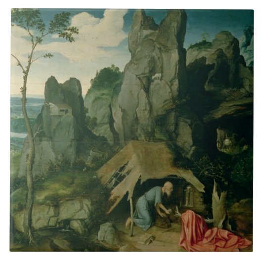 砂漠(パネルの油)のSt Jerome (また見て下さい タイル (正面)