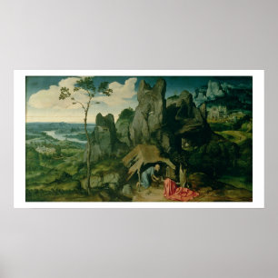 砂漠(パネルの油)のSt Jerome (また見て下さい ポスター