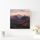 砂漠 |モニュメントバレーユタ – アリツィオナ スクエア壁時計 (ホーム)