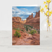 砂漠 |ユタ州アーチス国立公園 カード (黄色い花)