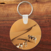 砂漠 |ラクダと一緒に歩く キーホルダー (正面)