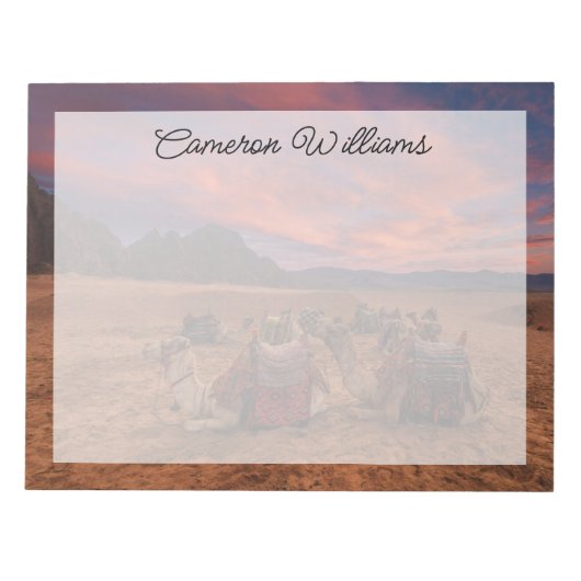 砂漠 |ラクダ・シナイ山地エジプト ノートパッド (正面)
