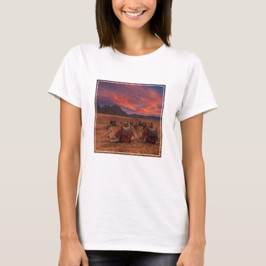 砂漠 |ラクダ・シナイ山地エジプト Tシャツ (正面)