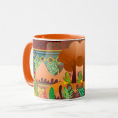 砂漠、山、サボテン マグカップ (正面左)