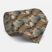 砂漠"影"のクーガーが付いているタイ ネクタイ (ロール)