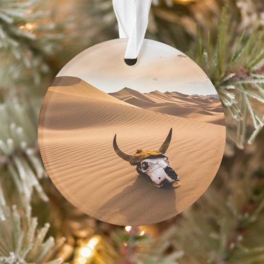 砂漠 |牛のスカルざらざら砂丘 オーナメント (ツリー)