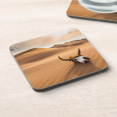 砂漠 |牛のスカルざらざら砂丘 コースター (左側)