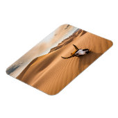 砂漠 |牛のスカルざらざら砂丘 マグネット (左側)