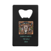 砂漠 – 牛スカル。ハリス – ワルツ クレジットカード栓抜き (正面)