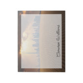 砂漠 |砂丘からのドバイのスカイラインビュー ノートパッド (回転)