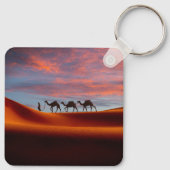 砂漠 |砂丘の人とラクダ キーホルダー (裏面)