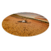 砂漠 |砂漠と牛のスカル カッティングボード (角)