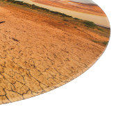 砂漠 |砂漠と牛のスカル カッティングボード (角)