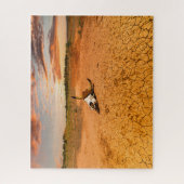 砂漠 |砂漠と牛のスカル ジグソーパズル (縦)