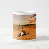 砂漠 |砂漠と牛のスカル ジャンボコーヒーマグカップ (正面)