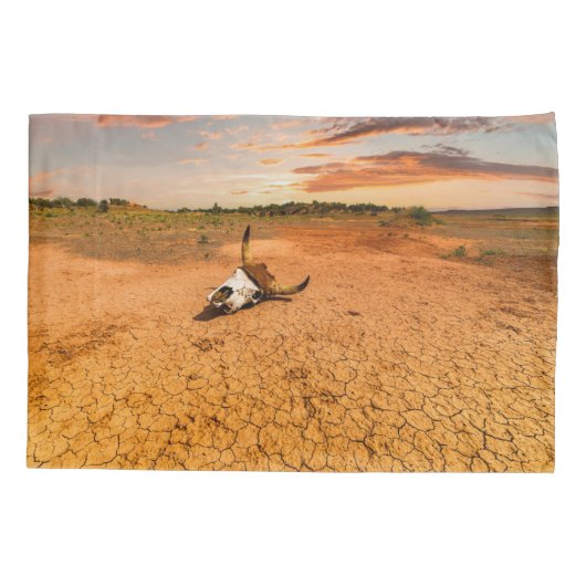 砂漠 |砂漠と牛のスカル 枕カバー (裏面)