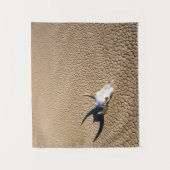 砂漠 |砂漠の地に牛のスカル タペストリー (正面)