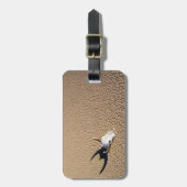 砂漠 |砂漠の地に牛のスカル ラゲッジタグ (正面縦)