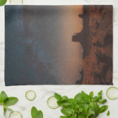 砂漠 |砂漠の風景を越えた星空 キッチンタオル (折り畳み)