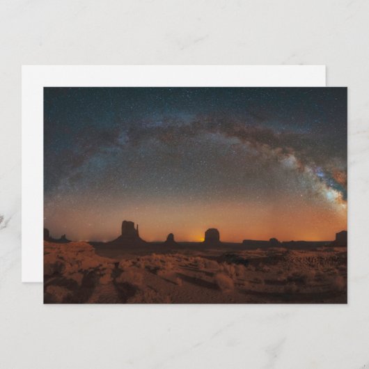 砂漠 |砂漠の風景を越えた星空 サンキューカード (正面/裏面)