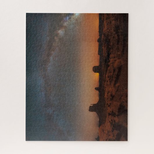 砂漠 |砂漠の風景を越えた星空 ジグソーパズル (縦)