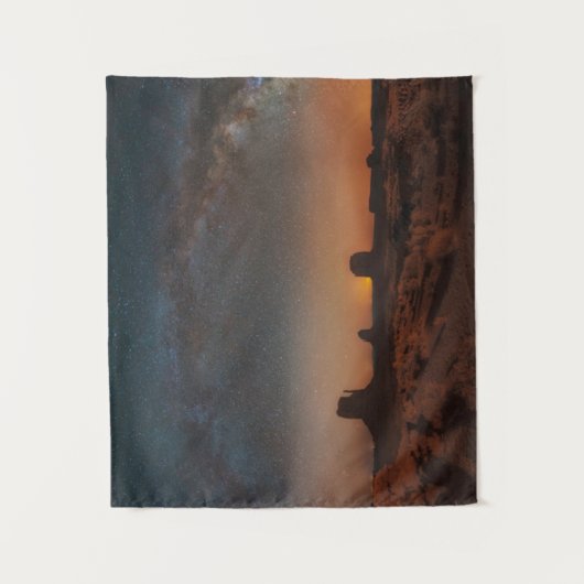 砂漠 |砂漠の風景を越えた星空 タペストリー (正面)