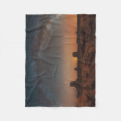 砂漠 |砂漠の風景を越えた星空 フリースブランケット (正面)