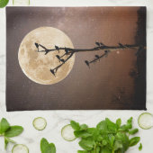 砂漠 砂漠の鳥とサグアーロ キッチンタオル (折り畳み)