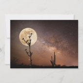 砂漠 砂漠の鳥とサグアーロ サンキューカード (正面)