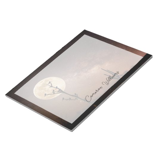 砂漠 砂漠の鳥とサグアーロ ノートパッド (アングル)