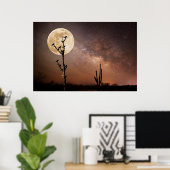 砂漠 砂漠の鳥とサグアーロ ポスター (ホームオフィス)