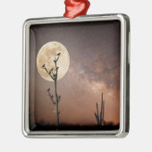 砂漠 砂漠の鳥とサグアーロ メタルオーナメント (左)