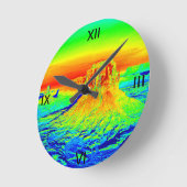 砂漠、荒れ地 ラウンド壁時計 (傾斜)