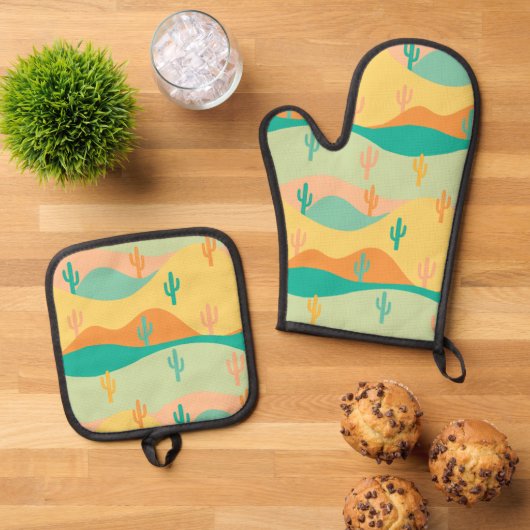 砂漠 鍋つかみ&鍋敷きセット (トップダウン)