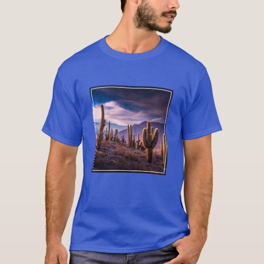 砂漠 | Cactus Landscape Argentina Tシャツ (正面)