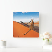 砂漠 | Cheetah Savannah砂漠 スクエア壁時計 (ホーム)