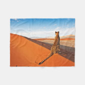 砂漠 | Cheetah Savannah砂漠 フリースブランケット (正面(横))