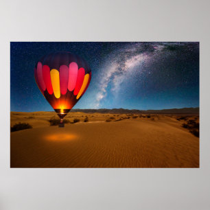 砂漠 Mescet Dunes Death Valley ポスター