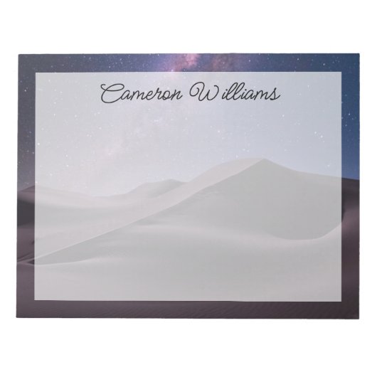 砂漠 | Milky Way Starry Sky Sand Dune Dubai ノートパッド (正面)