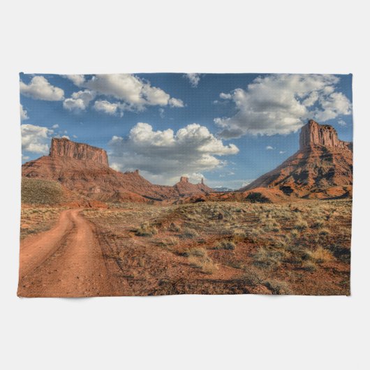 砂漠 | Professor Valley Near Moab, Utah キッチンタオル (横)