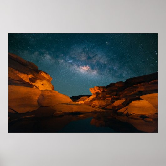 砂漠 Sam Pan Bok Night Time Thailand ポスター (正面)