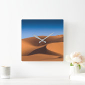 砂漠 Sand Dunes Near Illizi, South Algeria スクエア壁時計 (ホーム)
