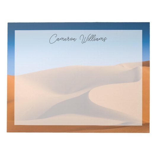 砂漠 Sand Dunes Near Illizi, South Algeria ノートパッド (正面)